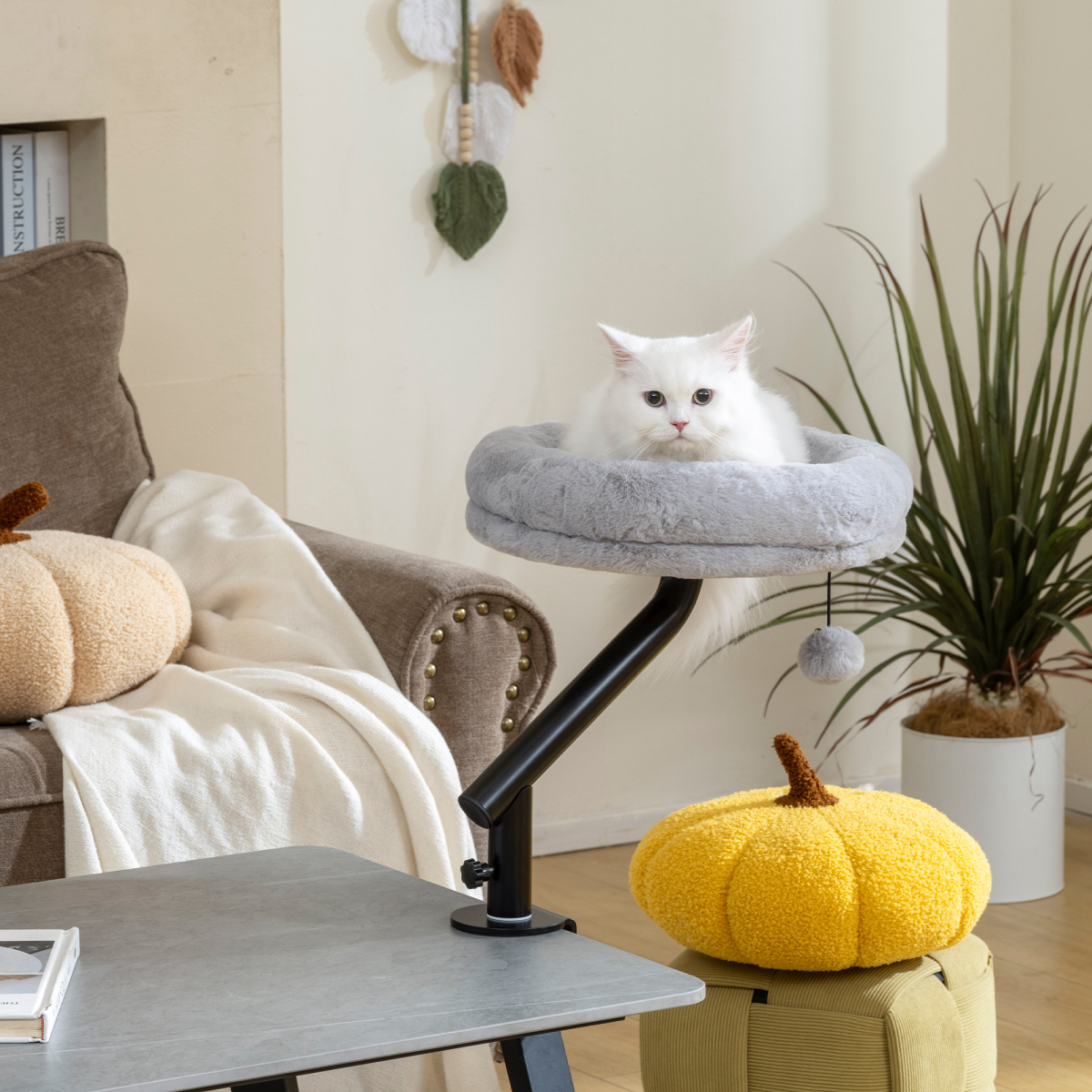 Cat Bed for Desk, 360° Rotatable Adjustable Cat Nest Hammock